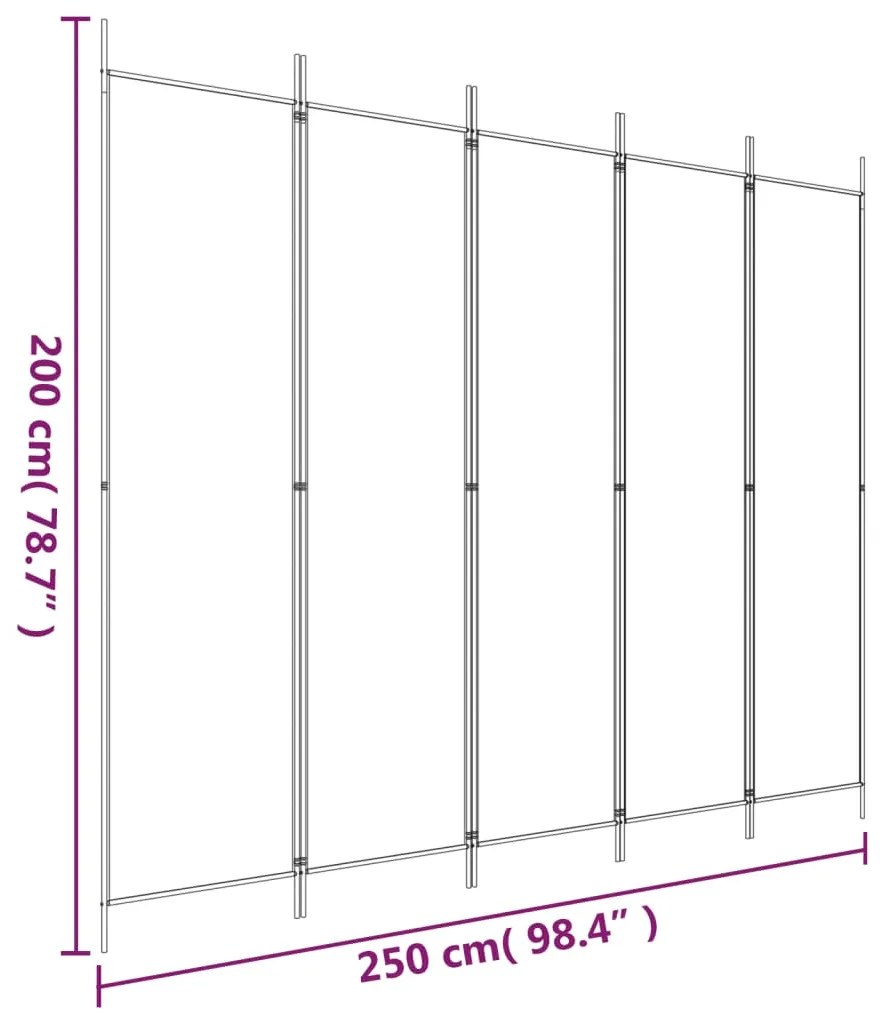 ΔΙΑΧΩΡΙΣΤΙΚΟ ΔΩΜΑΤΙΟΥ ΜΕ 5 ΠΑΝΕΛ ΛΕΥΚΟ 250X200 ΕΚ. ΑΠΟ ΎΦΑΣΜΑ 350186