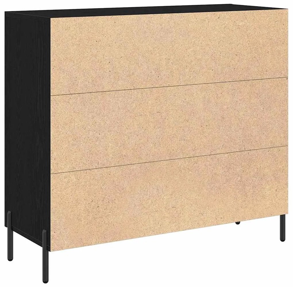 vidaXL Πλαϊνό γραφείο Μαύρη Οξυά 90 x 34 x 80 εκ. Επεξεργασμένο ξύλο