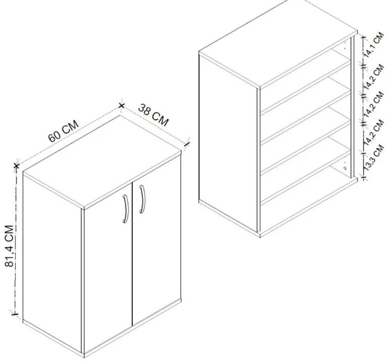 Παπουτσοθήκη - Ντουλάπι Manolo Megapap χρώμα λευκό 60x38x81,4εκ.