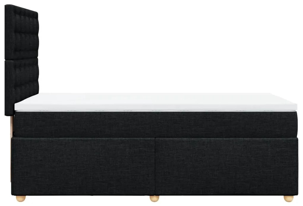 vidaXL Κρεβάτι Boxspring με Στρώμα Μαύρο 100 x 200 εκ. Υφασμάτινο