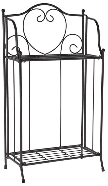 Επιδαπέδια Βάση για γλάστρες αναδιπλούμενη, με 2 ράφια και διαστάσεις 34x18x65cm - Μαύρο