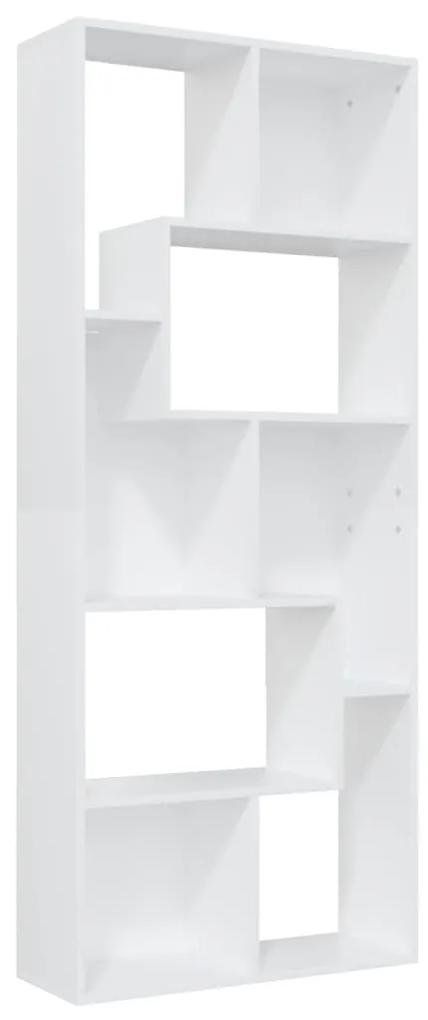 vidaXL Βιβλιοθήκη Λευκή 67 x 24 x 161 εκ. από Μοριοσανίδα