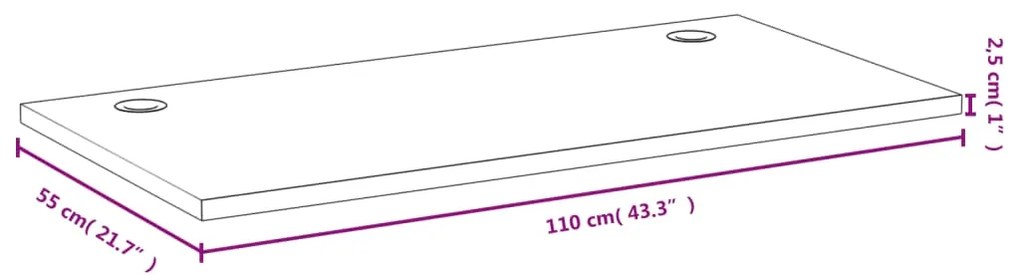 vidaXL Επιφάνεια Γραφείου 110 x 55x 2,5 εκ. από Μπαμπού