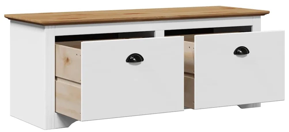 Πάγκος διαδρόμου vidaXL BODO Λευκό και καφέ 114x40x45 cm