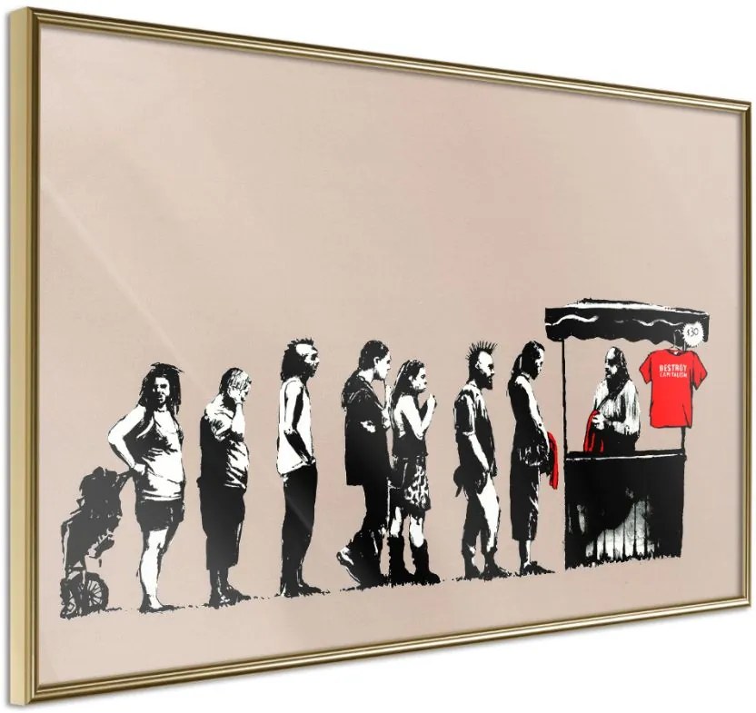 Αφίσα - Banksy: Festival - 30x20 - Χρυσό - Χωρίς πασπαρτού