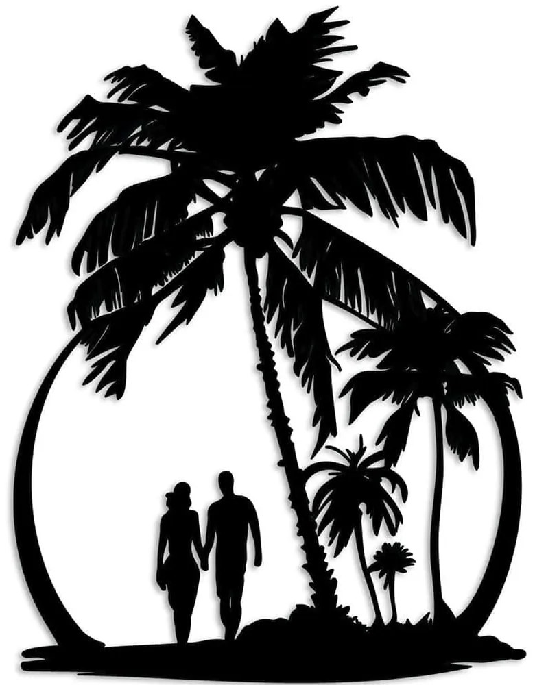Διακοσμητικό Τοίχου Beach 891TNL3725 44x55cm Black Wallity Μέταλλο