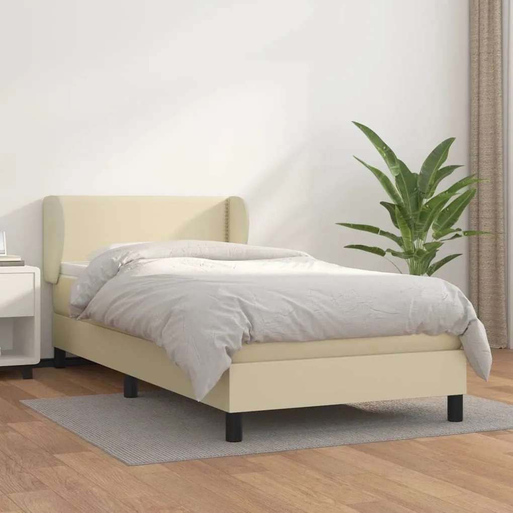 ΚΡΕΒΑΤΙ BOXSPRING ΜΕ ΣΤΡΩΜΑ ΚΡΕΜ 100X200ΕΚ. ΑΠΟ ΣΥΝΘΕΤΙΚΟ ΔΕΡΜΑ 3127237