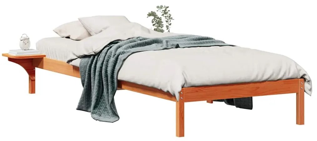 vidaXL Κρεβατοκάμαρα με Πλαϊνά Τραπέζια Κερωτό καφέ 100 x 220 cm