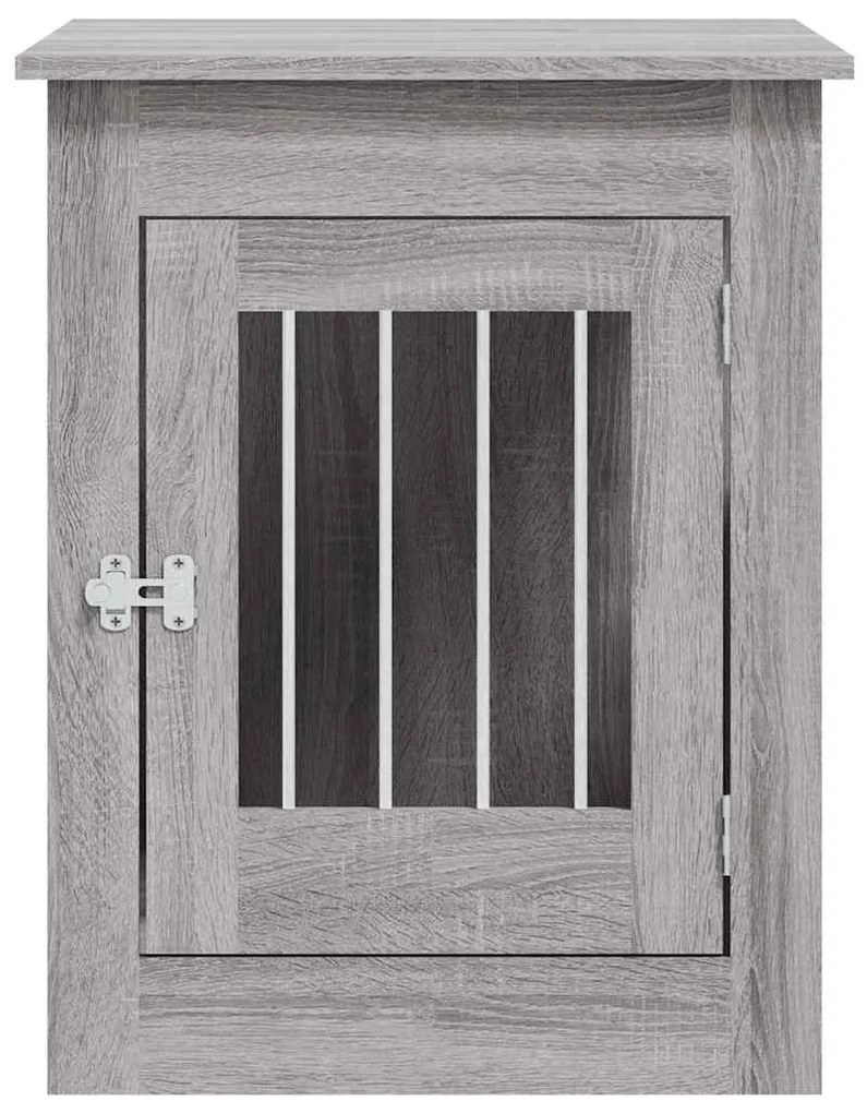 vidaXL Κλουβί Σκύλου Γκρι Sonoma 55x80x68 εκ. από Επεξεργ. Ξύλο