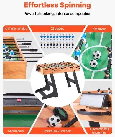 VEVOR 106 cm Folding Foosball Soccer Game Table Standard Size Table for Home