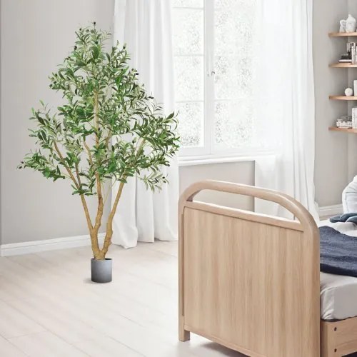 VEVOR 180cm Artificial Olive Tree Tall Fake Plant with Pot for Home Office