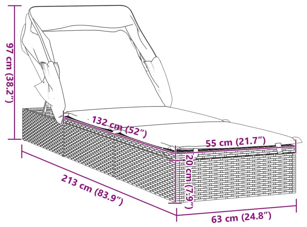 ΞΑΠΛΩΣΤΡΑ ΠΤΥΣΣΟΜΕΝΗ ΟΡΟΦΗ ΜΑΥΡΗ 213 X 63 X 97 ΕΚ. ΣΥΝΘ. ΡΑΤΑΝ 319638