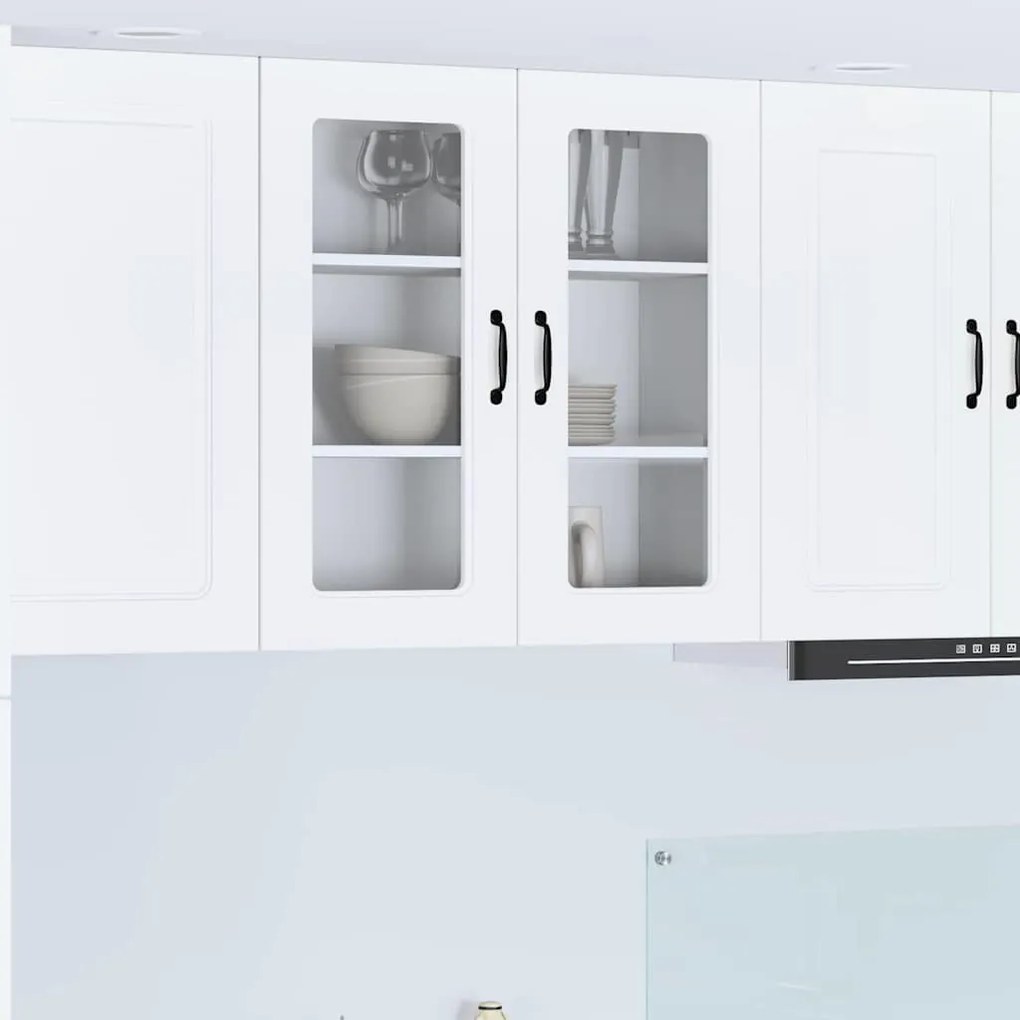 vidaXL Κρεμαστό ντουλάπι κουζίνας με ράφι Λευκό 80 x 31 x 80 εκ.