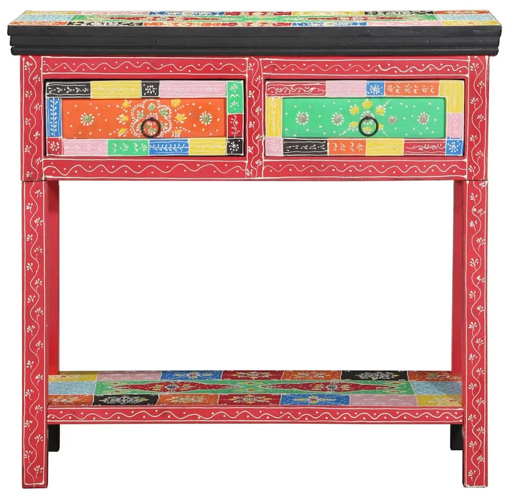 vidaXL Τραπέζι κονσόλας με συρτάρι Πολύχρωμο 80 x 35 x 76 εκ