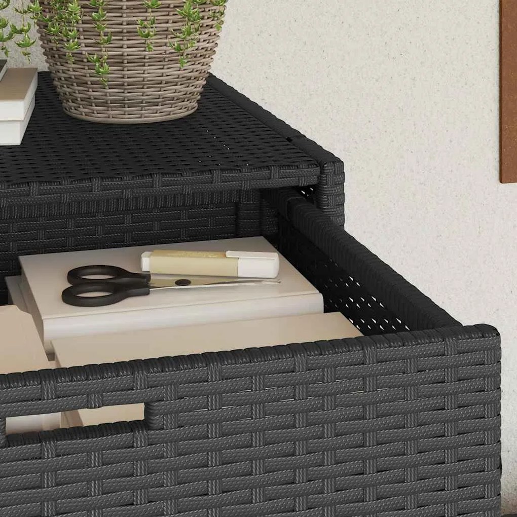 vidaXL Ντουλάπι Αποθήκευσης Κήπου Μαύρο 105x55x113 εκ. από Συνθ. Ρατάν