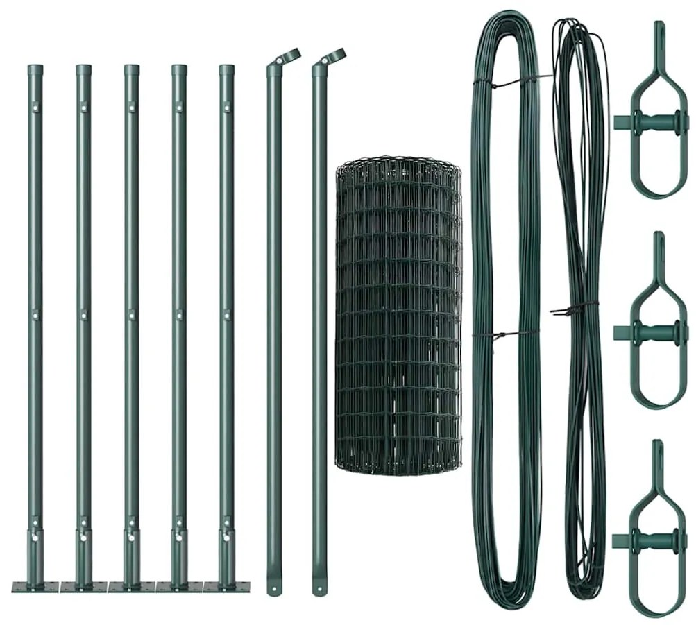 vidaXL Τεντώτο με στήριγμα Πράσινο 0,4 x 10 μ Χάλυβας και PVC