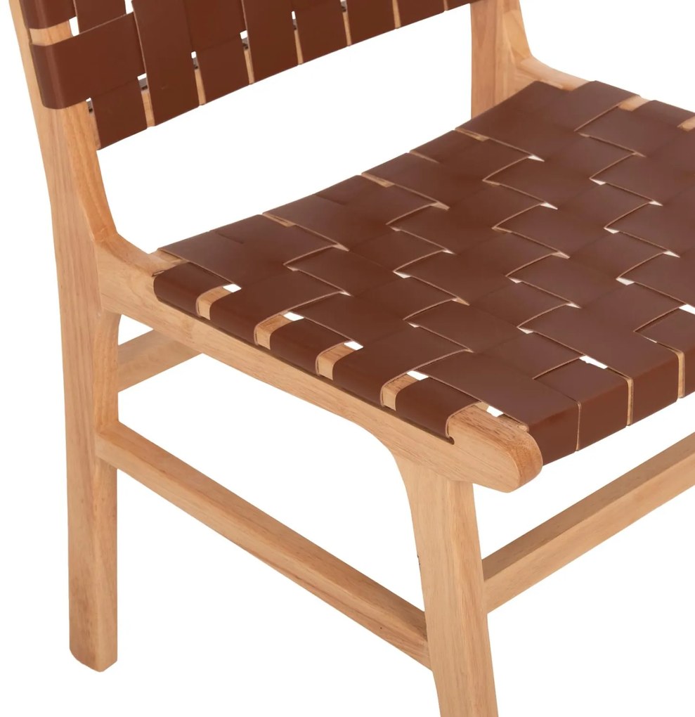 Καρέκλα FELIPE Ξύλο Τοοn με Καφέ PU 49x59x86Yεκ. 49x59x86 εκ.