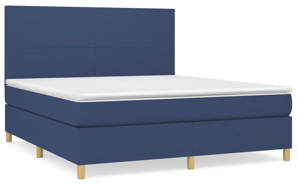 ΚΡΕΒΑΤΙ BOXSPRING ΜΕ ΣΤΡΩΜΑ ΜΠΛΕ 160X200 ΕΚ. ΥΦΑΣΜΑΤΙΝΟ 3142191