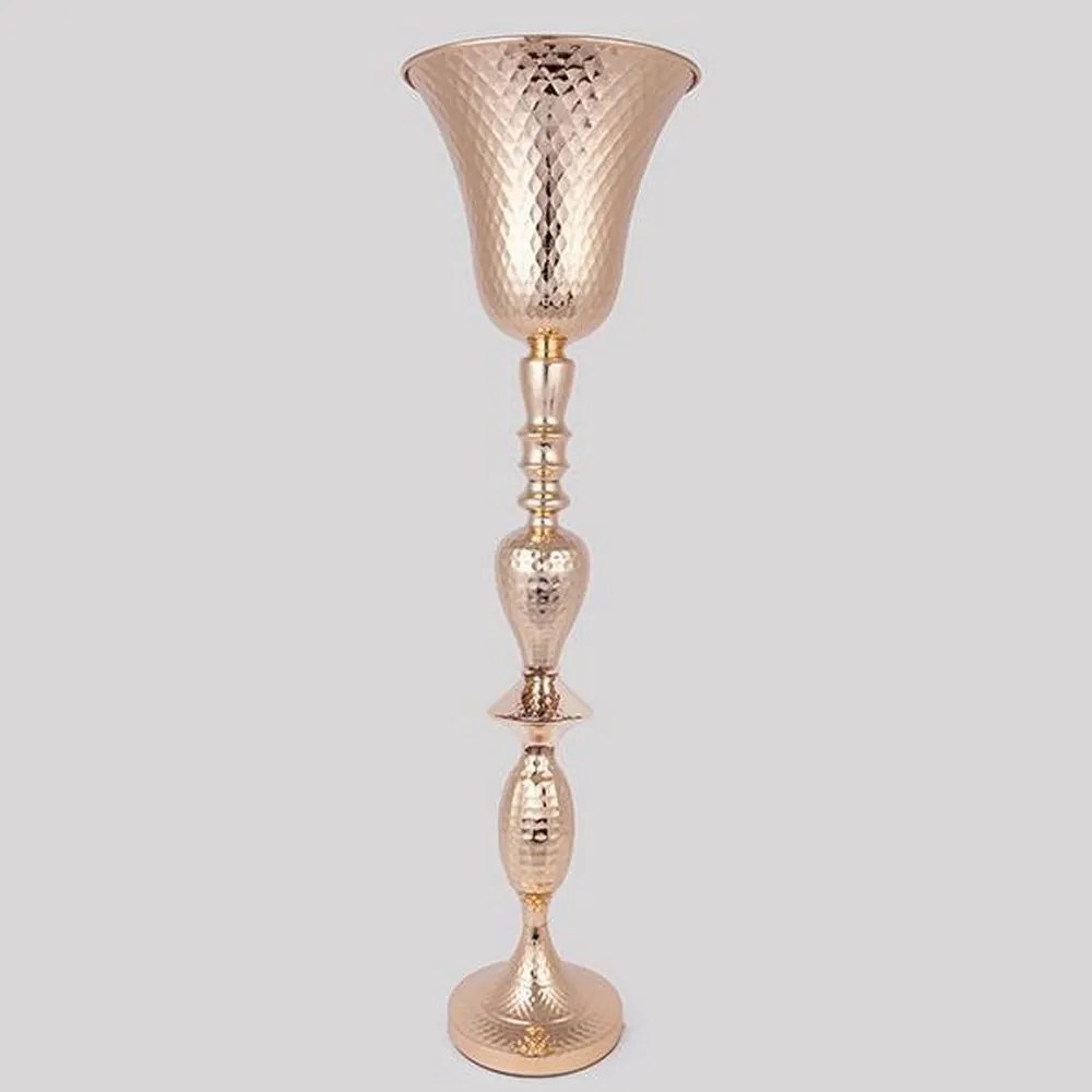 Βάζο Μεταλλικό 752-22060 21x79cm Rose Gold Estheti Home Μέταλλο