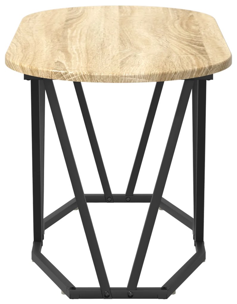 vidaXL τραπεζάκι σαλονιού από δρυς Sonoma 80x40x40,5 cm από ξύλο και μέταλλο