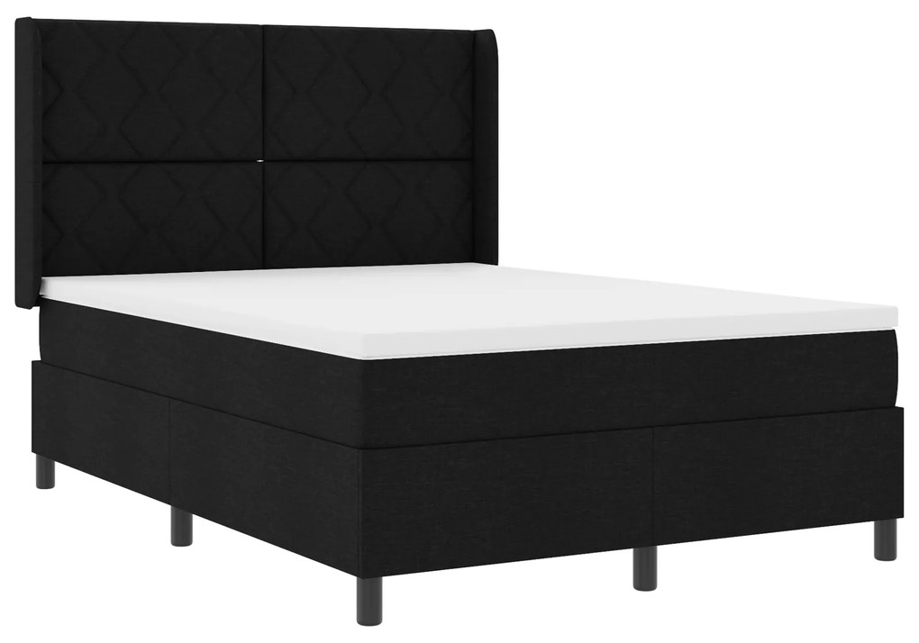 vidaXL Κρεβάτι με Στρώμα Μαύρο 160x200 cm Ύφασμα