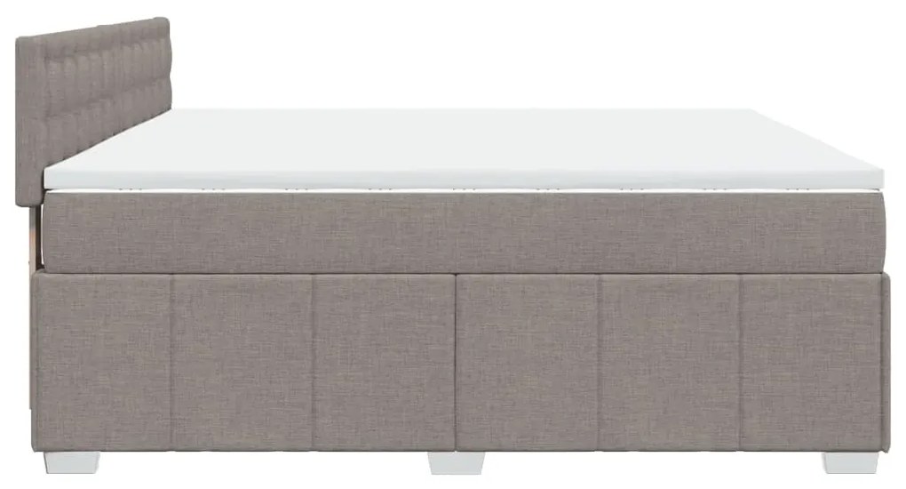 Κρεβάτι Boxspring με Στρώμα Taupe 180x200 εκ. Υφασμάτινο - Μπεζ-Γκρι