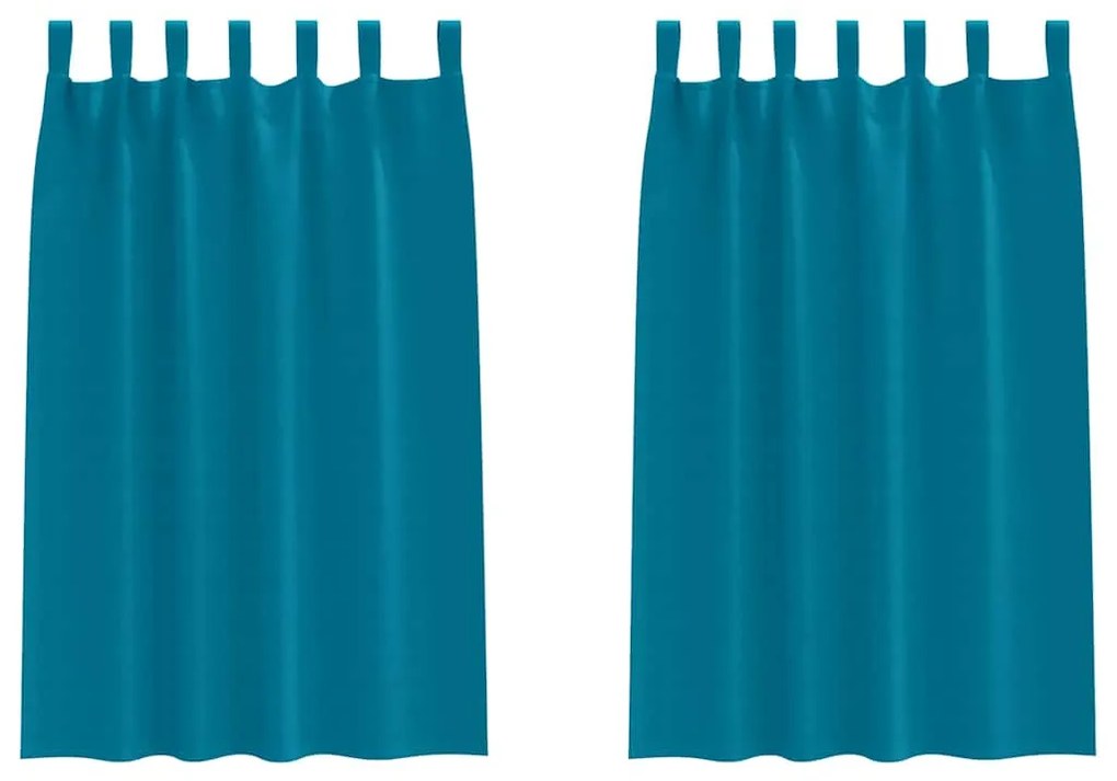 vidaXL Κουρτίνες με κουρτίνες 2 pcs Τιρκουάζ Πολυεστέρας