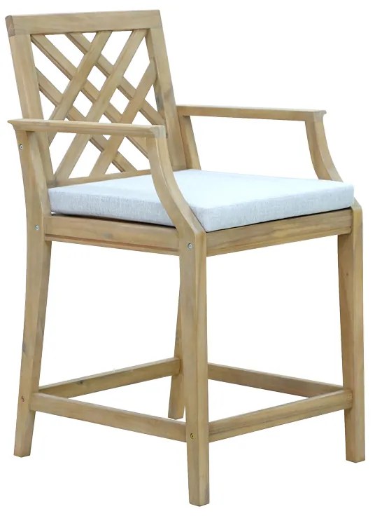 Intrahome Σκαμπό μπαρ Amalfi Intrahome μασίφ ξύλο ακακίας-μπεζ ύφασμα 59x63.5x104.9εκ | SKU: INTRAPA-339111151