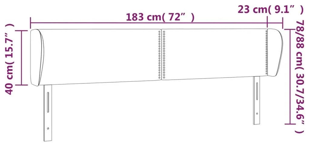 Κεφαλάρι με Πτερύγια Σκούρο Πράσινο 183x23x78/88 εκ. Βελούδινο - Πράσινο