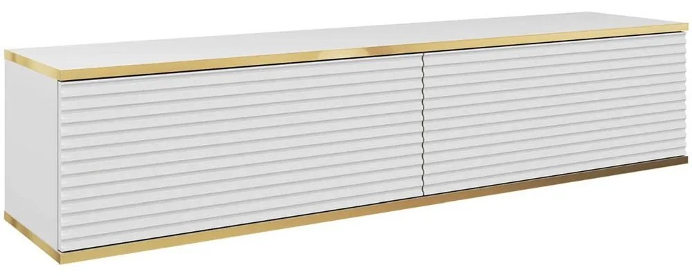 Έπιπλο Τηλεόρασης Κρεμαστό Oro_MDF 135x30x32cm White-Gold