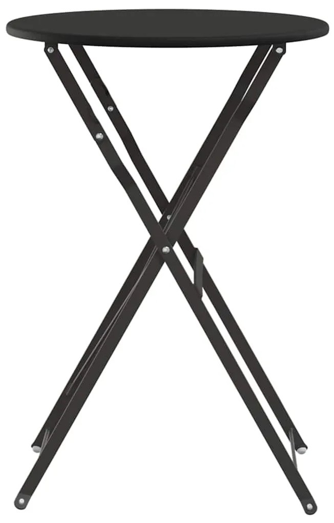 vidaXL Αναδιπλούμενο Τραπέζι Μπιζετό Ανθρακί Ø50x71 εκ. Επικαλυμμένο με πούδρα ατσάλι