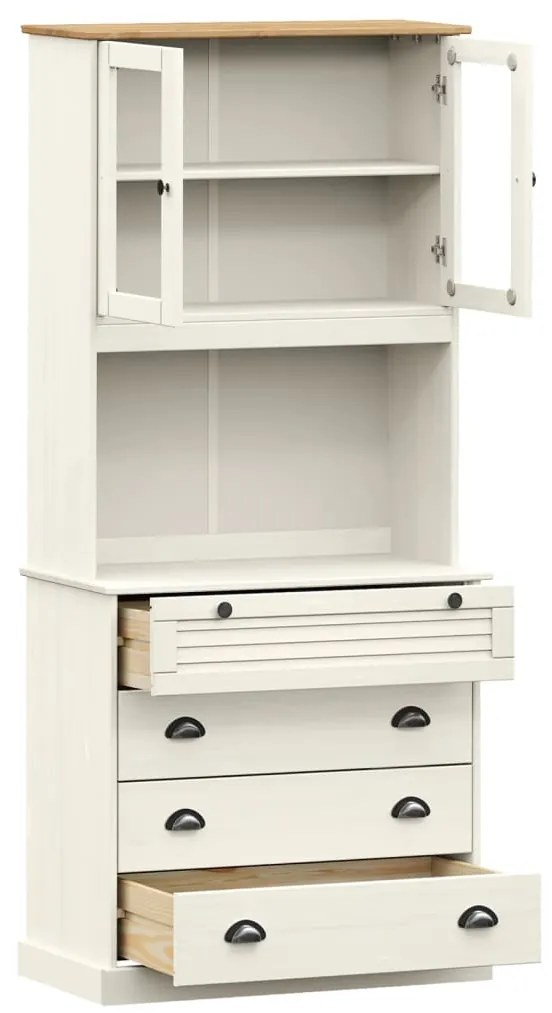 vidaXL Βιτρίνα VIGO Λευκή 80 x 40 x 176 εκ. από Μασίφ Ξύλο Πεύκου