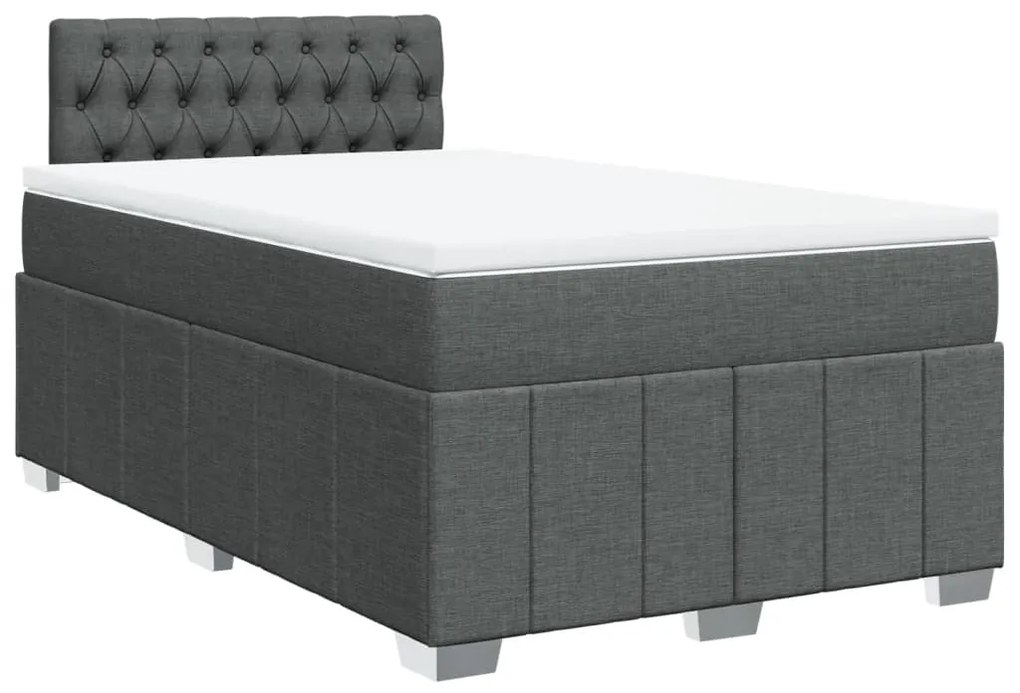 ΚΡΕΒΑΤΙ BOXSPRING ΜΕ ΣΤΡΩΜΑ ΣΚΟΥΡΟ ΓΚΡΙ 120X200 ΕΚ. ΥΦΑΣΜΑΤΙΝΟ 3287043