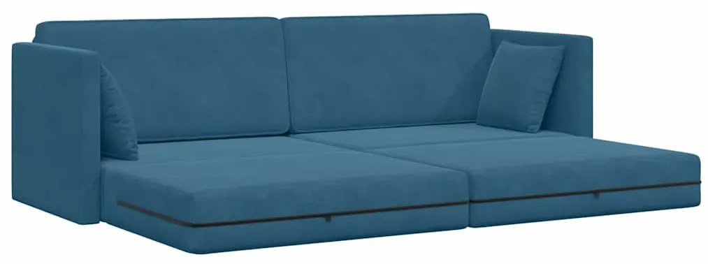 vidaXL Καναπές-κρεβάτι Μπλε 213 x 76 x 77 εκ Βελούδο