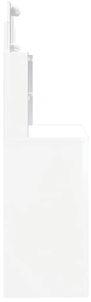 Μπουντουάρ με LED Φώτα Γυαλιστερό Λευκό 96x40x142 εκ. - Λευκό