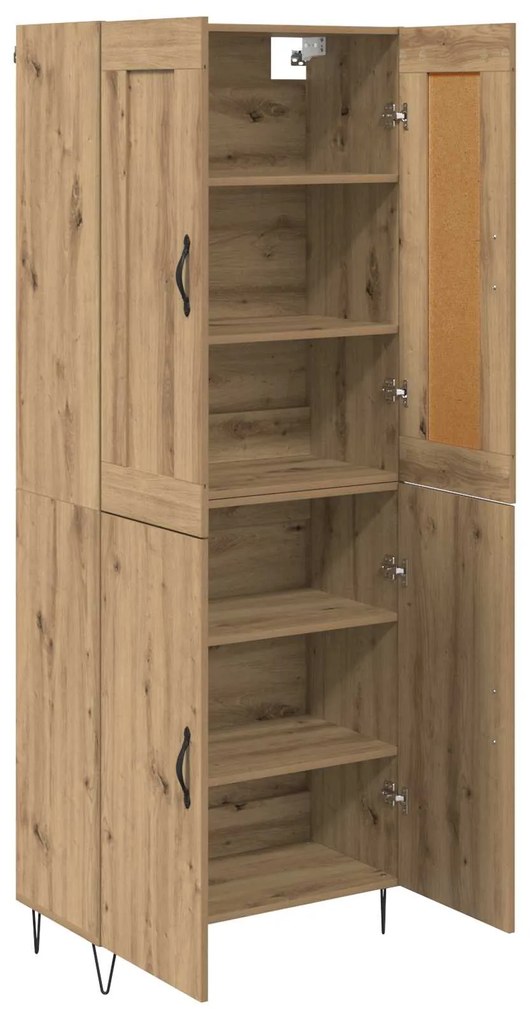 vidaXL Highboard Artisan Oak 69,5 x 34 x 180 εκ. Επεξεργασμένο ξύλο
