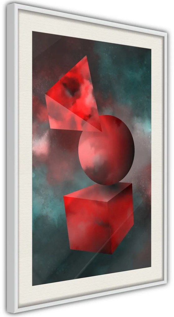 Αφίσα - Red Solid Figures - 20x30 - Χρυσό - Με πασπαρτού