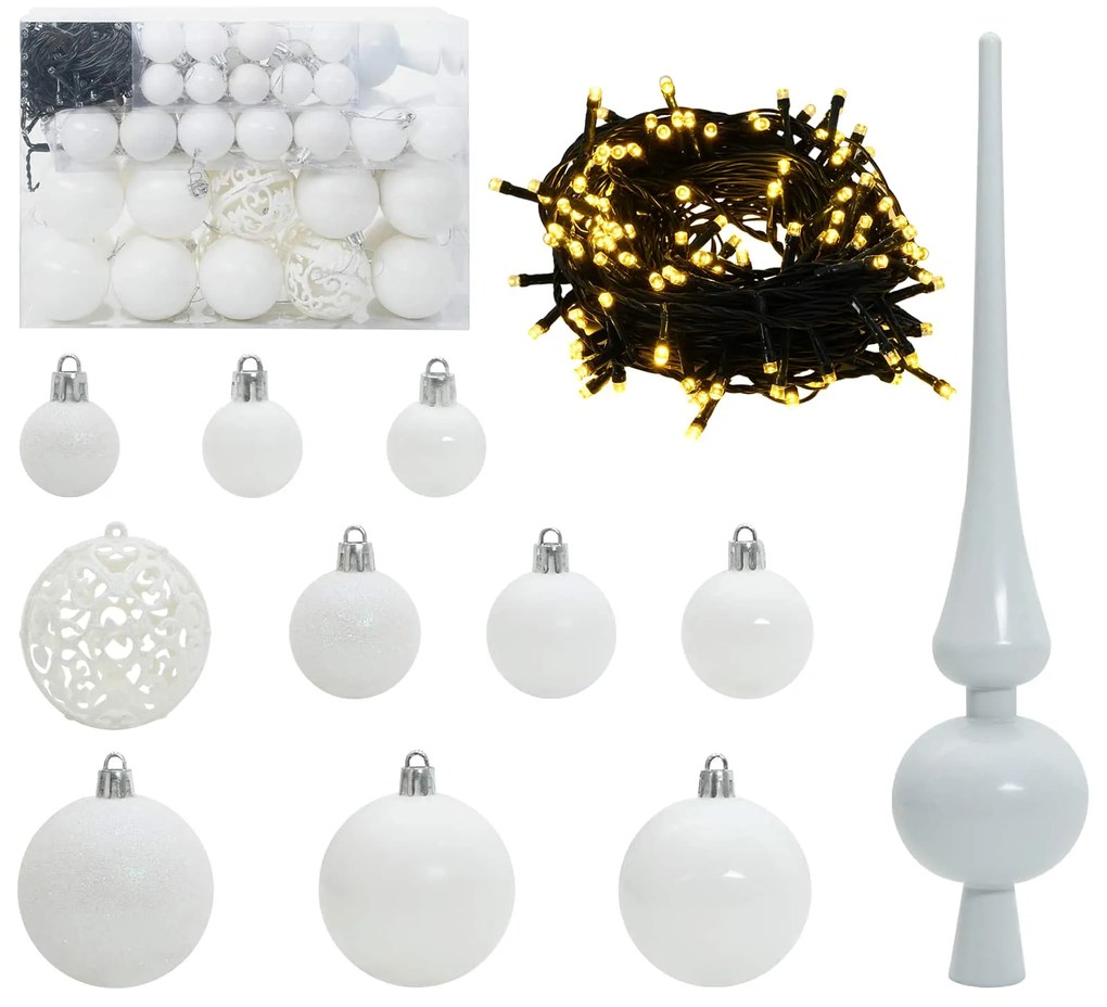 vidaXL Τεχνητό Χριστουγεννιάτικο Δέντρο με Άξονα με βάση Λευκό 120 cm