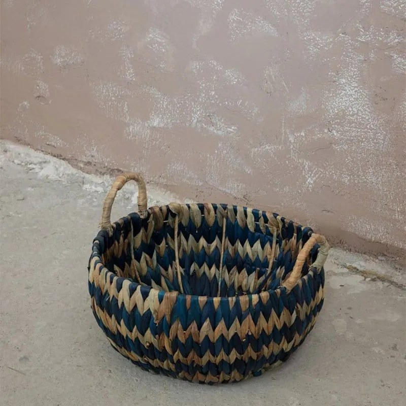 Καλάθι Saira 30x16 Natural-Blue Nima Hydrohyacinth