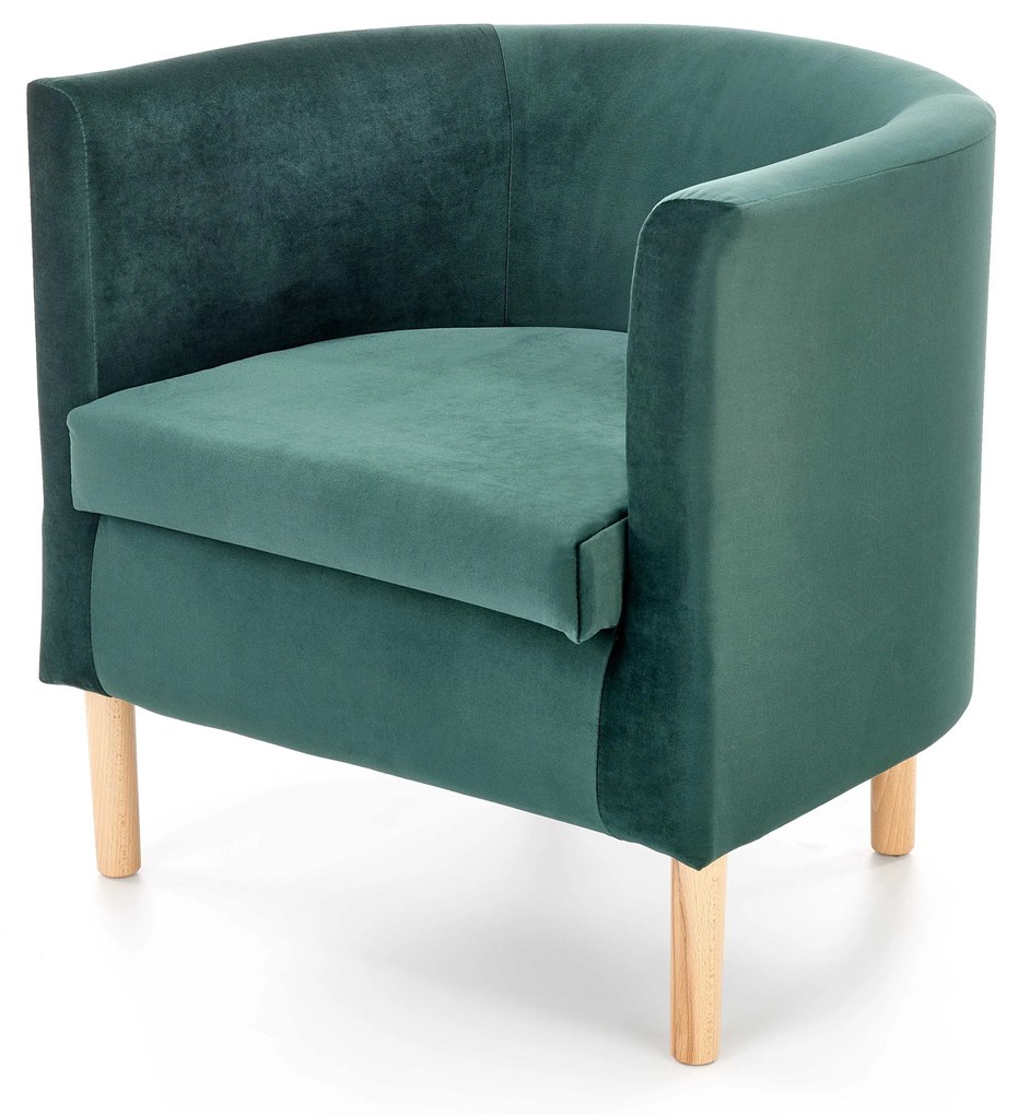 CLUBBY 2 leisure armchair dark green / natural DIOMMI V-PL-CLUBBY_2-FOT-C.ZIELONY