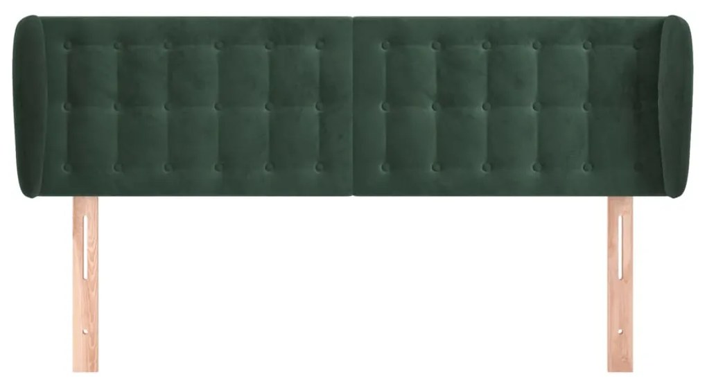 Κεφαλάρι με Πτερύγια Σκούρο Πράσινο 147x23x78/88 εκ. Βελούδινο 3117629