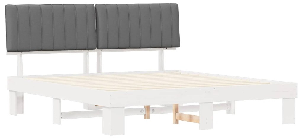 vidaXL Σκελετός Κρεβατιού με Επενδεδυμένο Κεφαλάρι Ανοιχτό γκρι