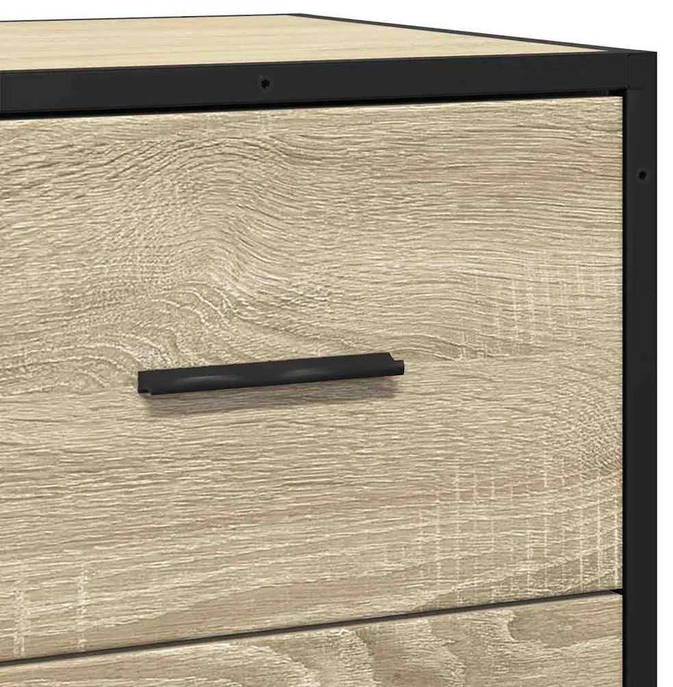 Sideboard Sonoma Oak 68x35x76cm Κατασκευασμένο ξύλο και μέταλλο - Καφέ