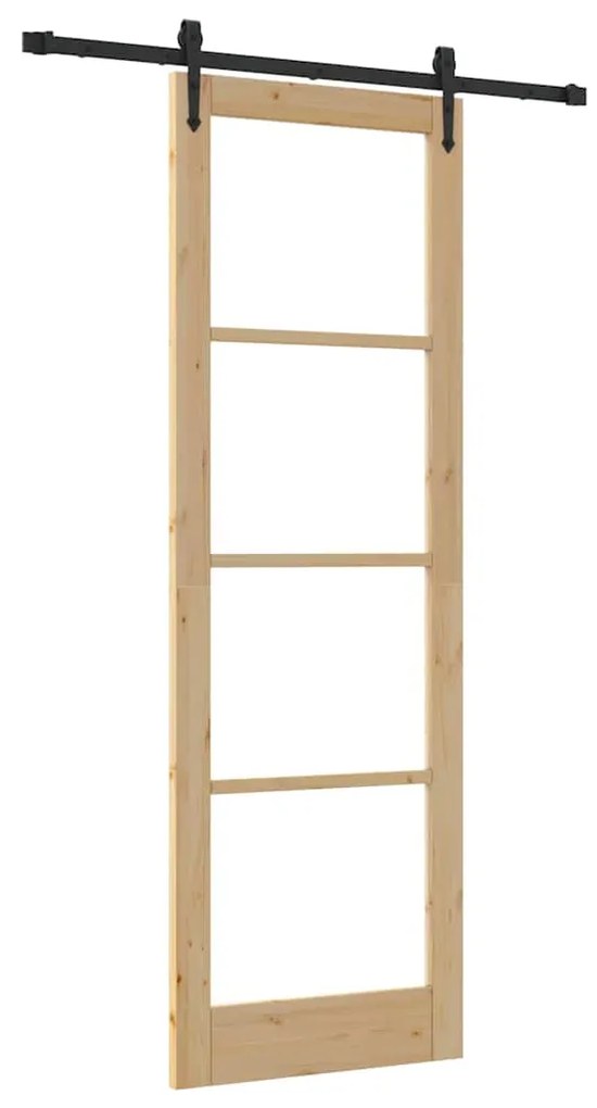 vidaXL Συρόμενη Πόρτα ORKDAL Καφέ 78 x 232 cm Ξύλο και μέταλλο