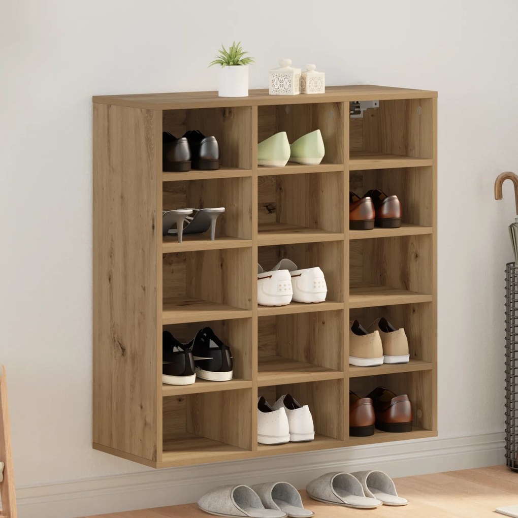 vidaXL Ντουλάπα Παπουτσιών με ράφι artisan δρυς 103x30x51 εκ