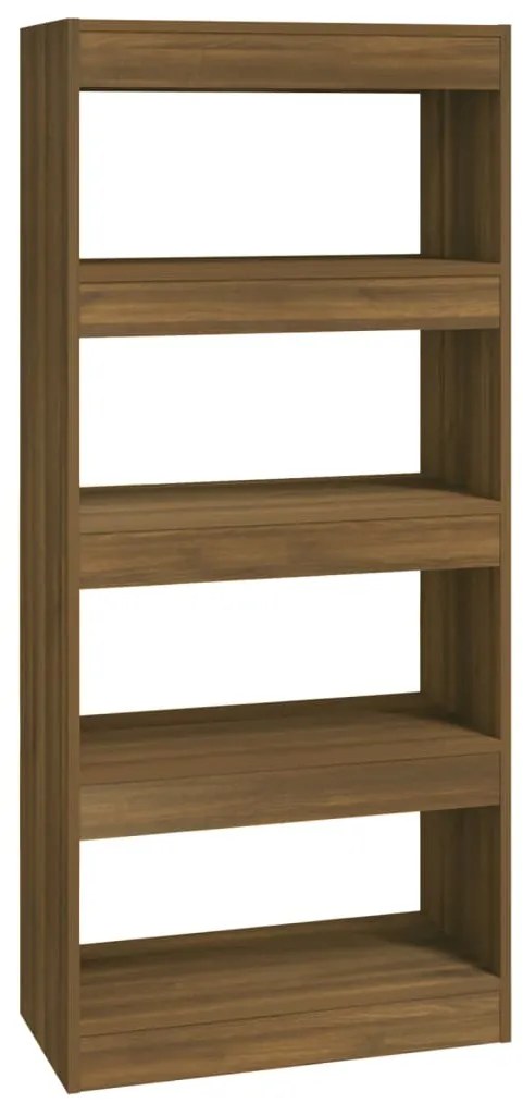 vidaXL Βιβλιοθήκη/Διαχωρ. Χώρου Καφέ Δρυς 60x30x135 εκ. Επεξεργ. Ξύλο