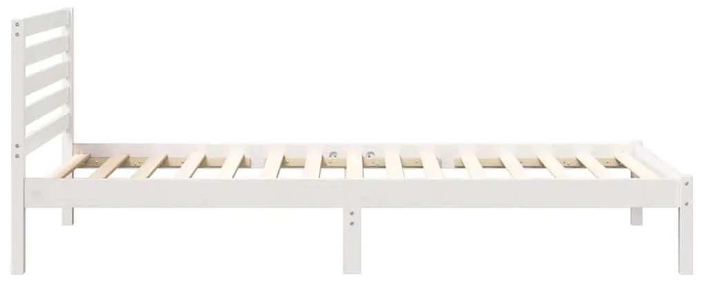 vidaXL Σκελετός Κρεβατιού Λευκό 90 x 220 cm Μασίφ ξύλο πεύκου