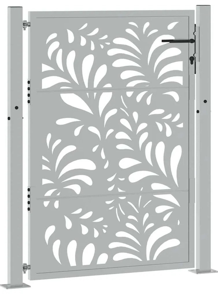 vidaXL Πύλη κήπου 105x130 cm από χάλυβα με κυματοειδές σχέδιο