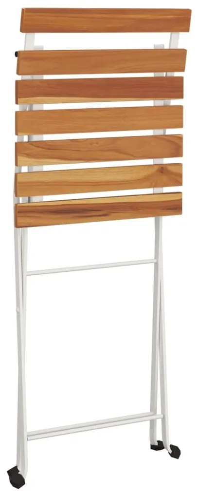 vidaXL Καρέκλες Bistro Πτυσσόμενες 4 τεμ. Μασίφ Ξύλο Ακακίας + Ατσάλι