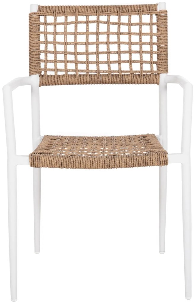 Καρέκλα - Πολυθρόνα TRILAN C6044.01 Λευκή Αλουμινίου με Φυσικό Συνθετικό Rattan 55,5x55x84Υεκ. 55.5x55x84 εκ.